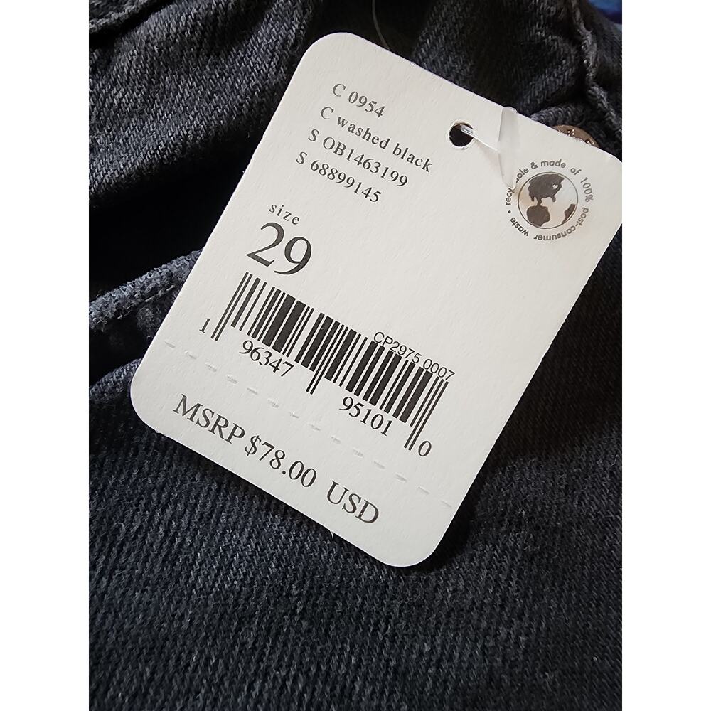 Free People We the Free Maddie Midrise Straight Distressed Jeans Washed Black 29 - Picture 10 of 10